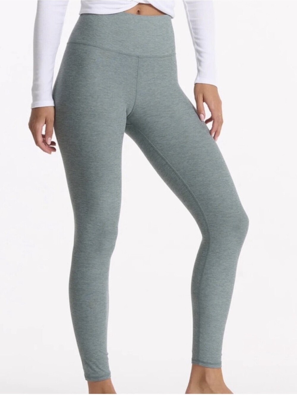 Vuori Clean Elevation Leggings Women L Creek Heather Green High Rise VW444